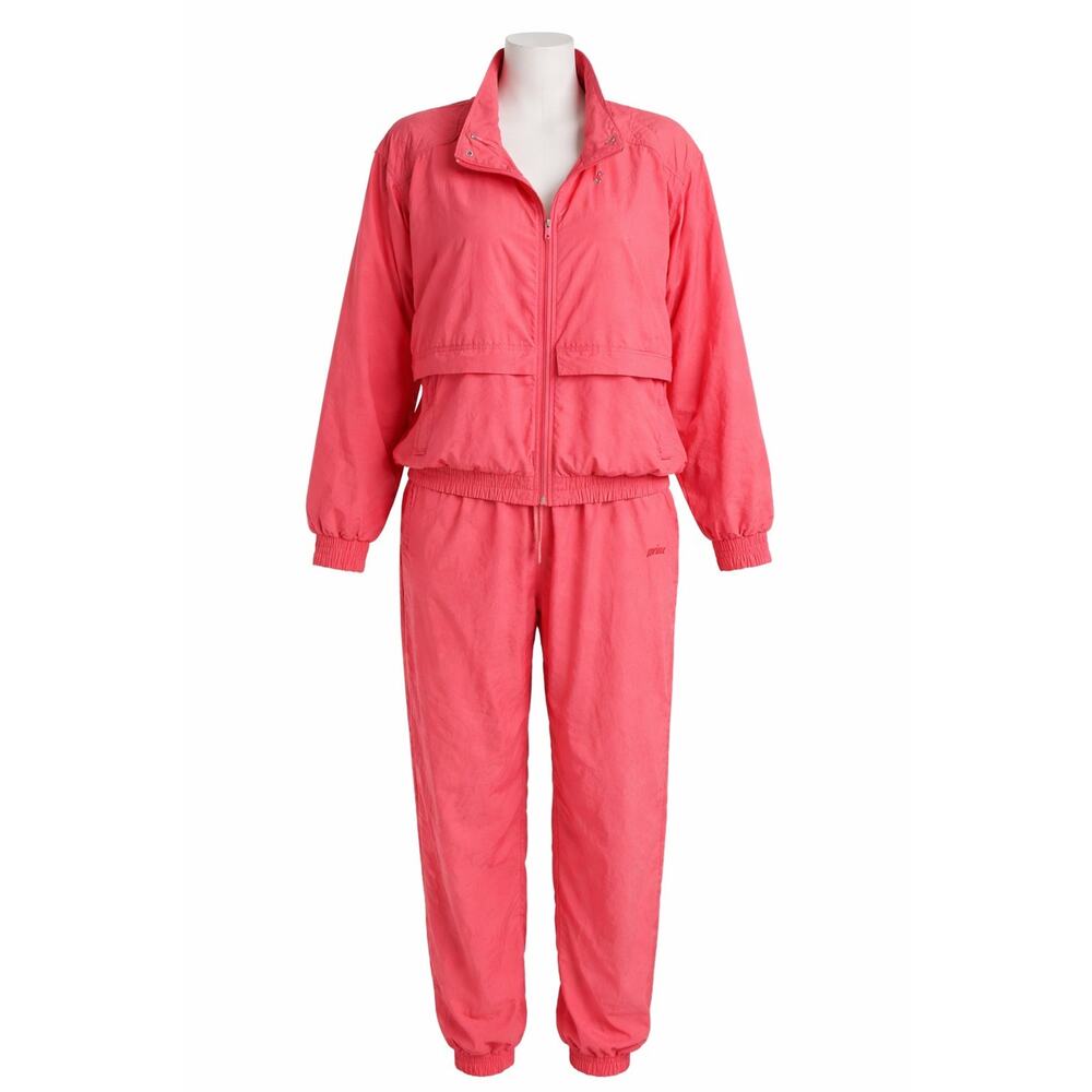 Vintage Prince Women’s Pink Nylon Tracksuit Set Jacket Pants Retro 90s